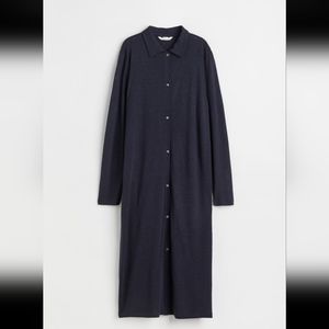 H&M Women's Navy Linen Shirt Dress